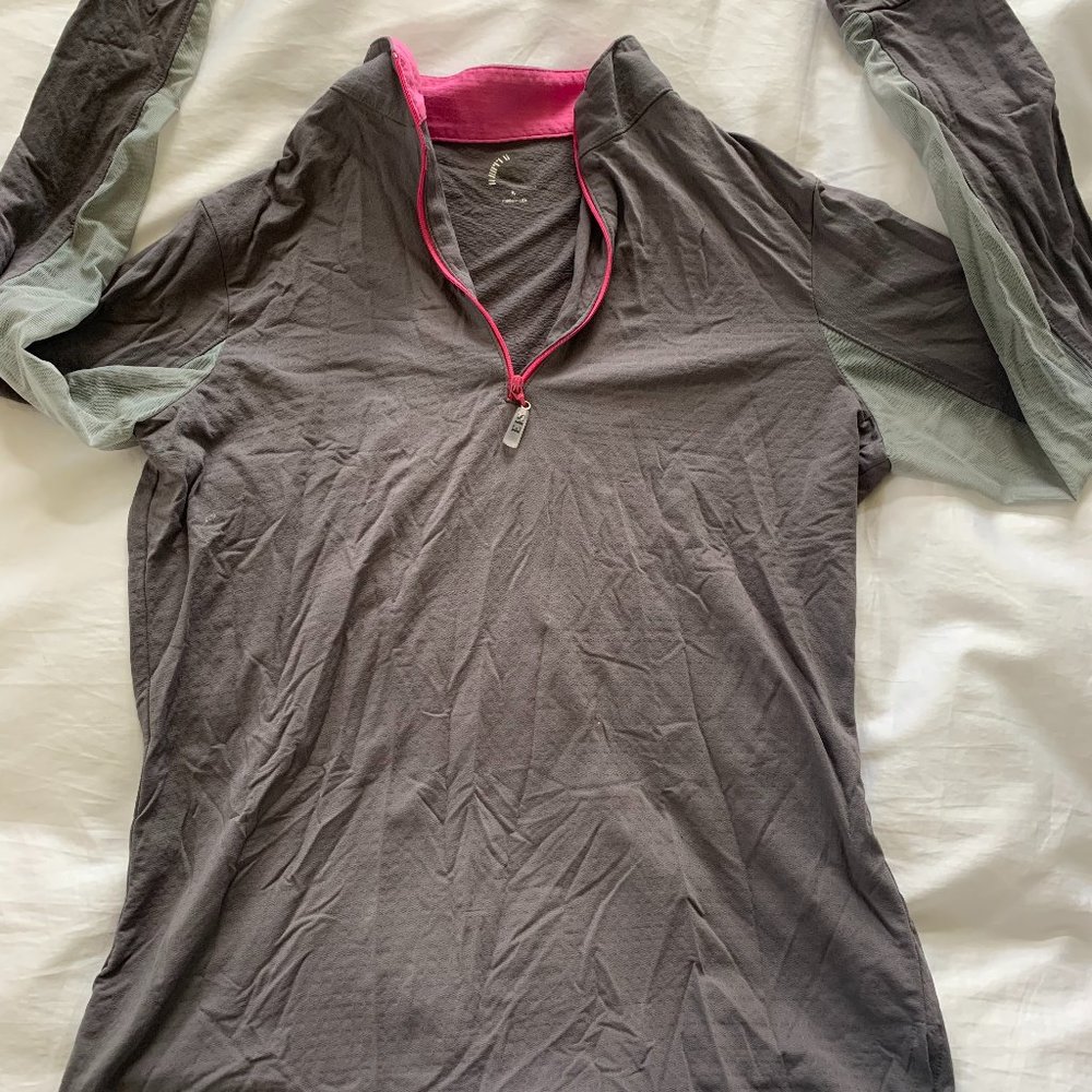 Grey Riding Shirt with Mesh Arms